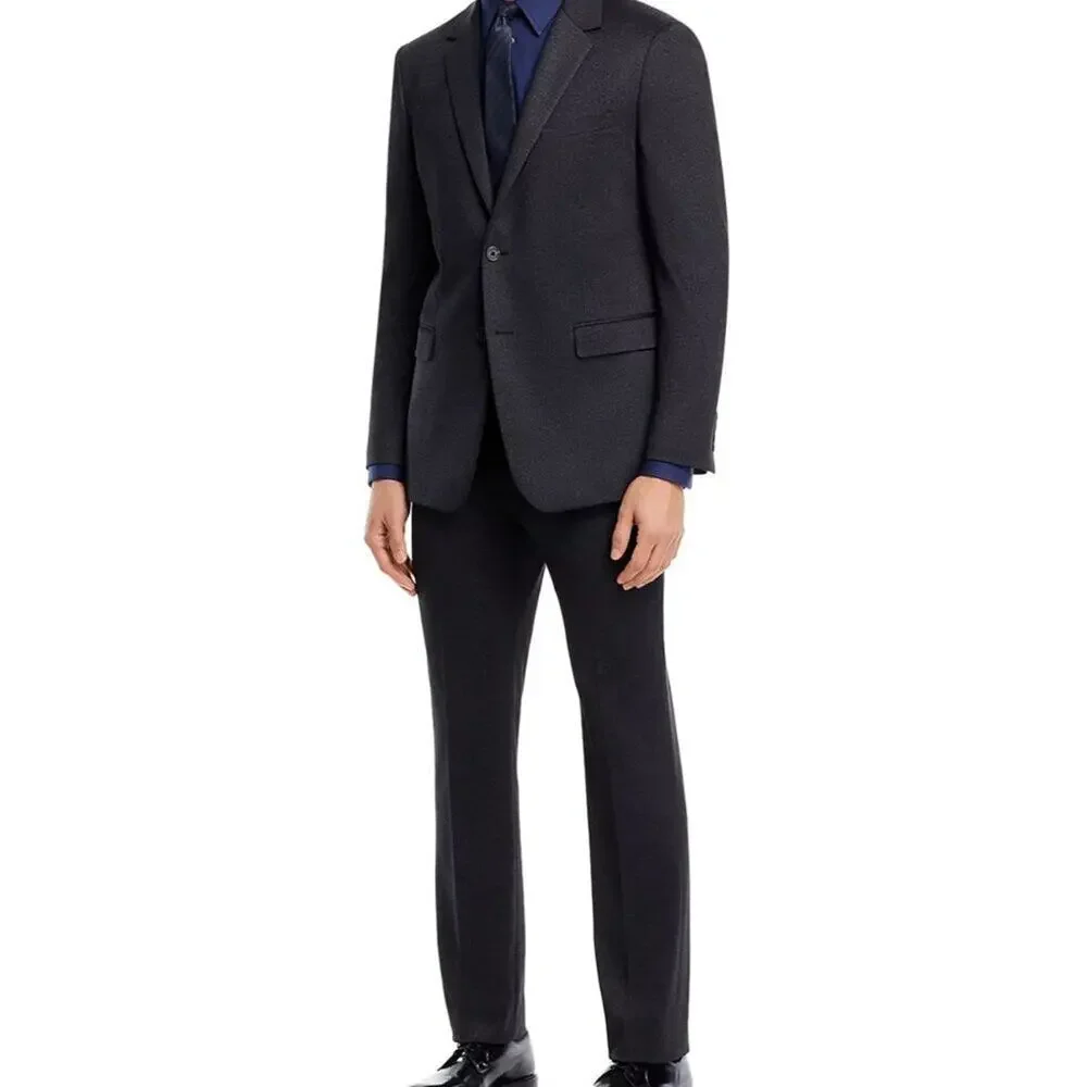 Theory Men's Xylo Tonal Knit Twill Regular Fit Sport Coat Blazer Black 40R NWT
